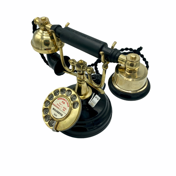 Black & Brass 1930's Style Cradle Telephone