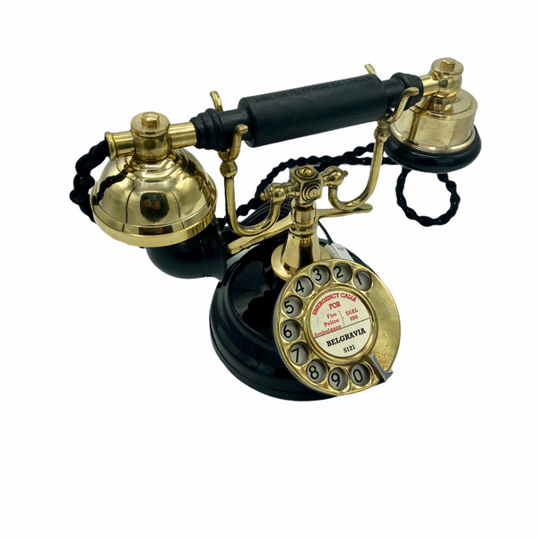 Black & Brass 1930's Style Cradle Telephone
