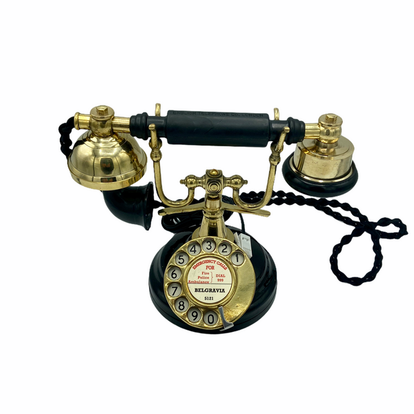 Black & Brass 1930's Style Cradle Telephone
