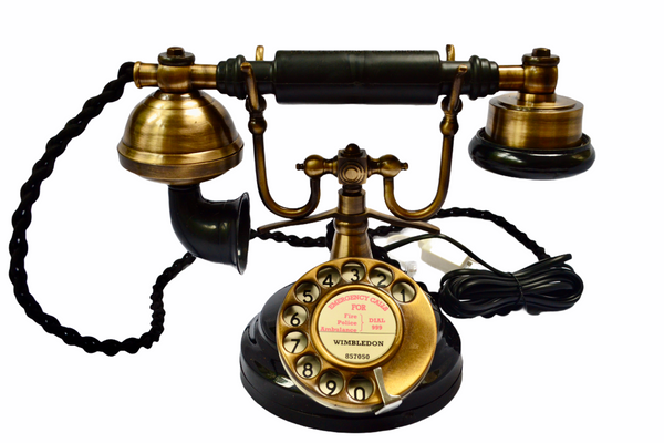 Brushed & Black 1930's style  Cradle Telephone