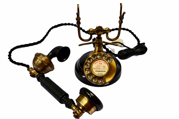 Brushed & Black 1930's style  Cradle Telephone