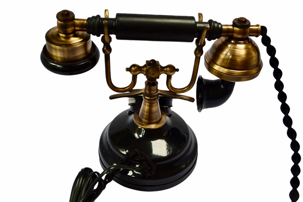 Brushed & Black 1930's style  Cradle Telephone