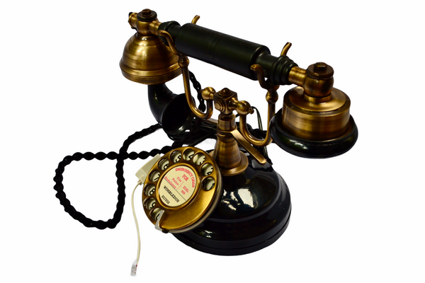 Brushed & Black 1930's style  Cradle Telephone