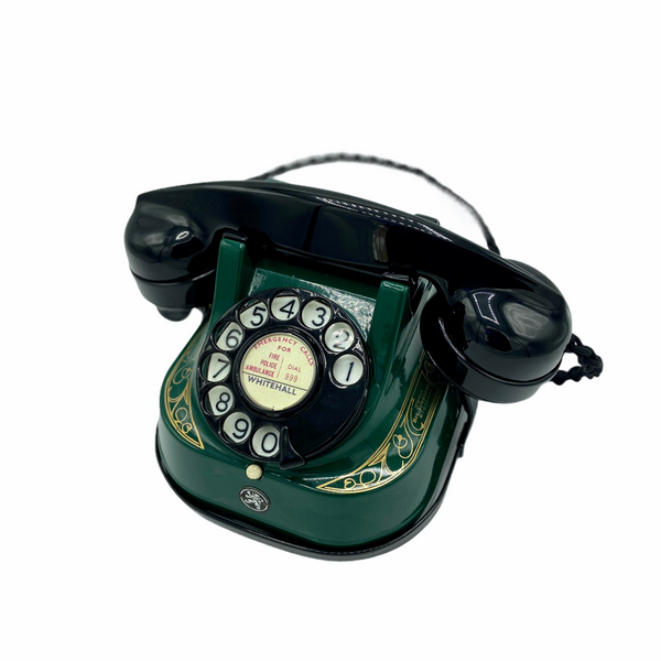 Antique 1950's Green Belgian Bell Telephone with a carrying handle