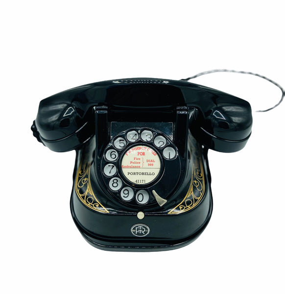 Antique 1950's Black & Gold Belgium Bell Telephone With a Handle