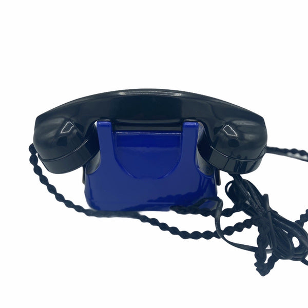 Blue 1950's Original Antique Belgium Bell Telephone with a carrying handle
