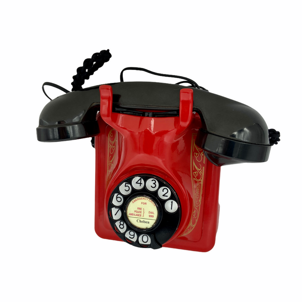 1940's Red Bell Belgium Antique Wall Telephone