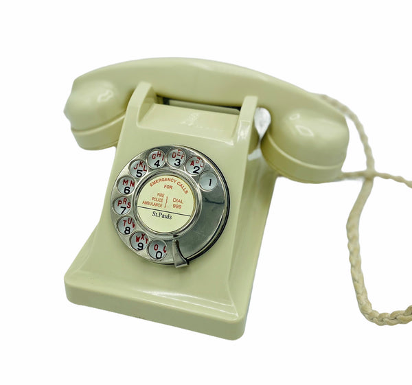 Antique Ivory Cream 1950's Swiss Bakelite Telephone