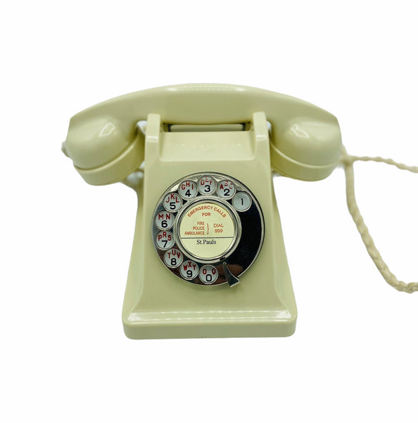 Antique Ivory Cream 1950's Swiss Bakelite Telephone