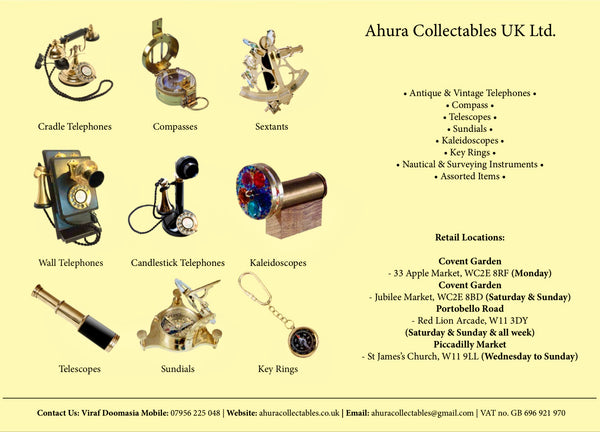 Antique 1940's English GPO Black Bakelite #300 Series Desk Telephone