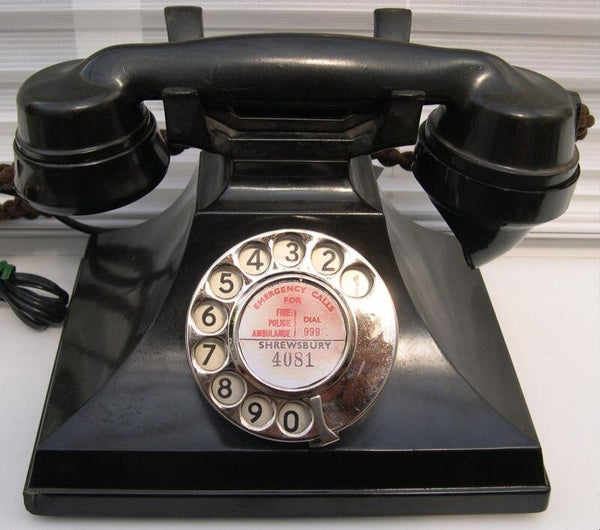 Black Antique 1930's English GPO (General Post Office ) Series #200  Siemens Bakelite Neophone