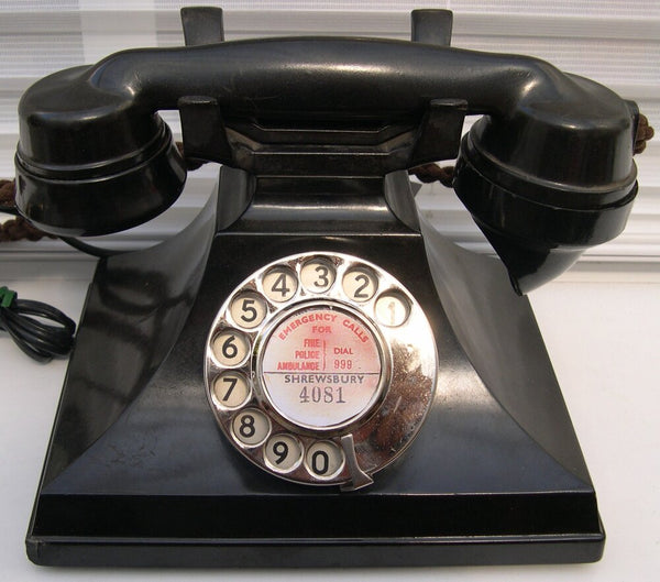 Black Antique 1930's English GPO (General Post Office ) Series #200  Siemens Bakelite Neophone