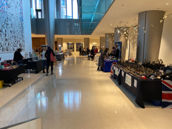 1940's English GPO ( General Post Office ) Black Bakelite #300 Series Desk Telephone Bell On/Off with a Tray