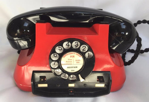 Red 1940's Belgium Bell Switching Line Office Telephone