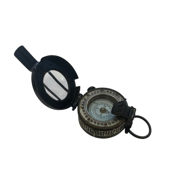 Rare Original Early Black Antique Pre 2nd World War 1932 F. B . BARKER & SON LTD  of LONDON British Army Officer's Prismatic Marching Compass