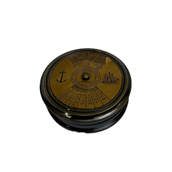 2.5" Black Calendar Compass in a wood box