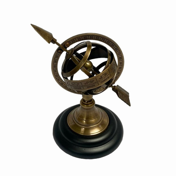 Bronze 5" Celestial Spherical Astrolabe or Armillary Sphere with Arrow