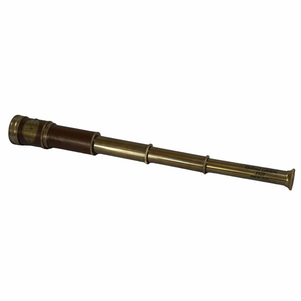 16" Bronze Leather Dolland 4 Draw Telescope in a wood box