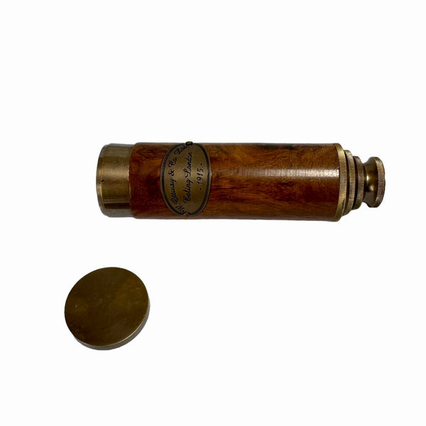 15.5" Bronze Wood Ottway 4 Draw Telescope in a wood box