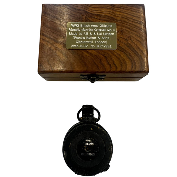 Rare Original Early Black Antique Pre 2nd World War 1932 F. B . BARKER & SON LTD  of LONDON British Army Officer's Prismatic Marching Compass