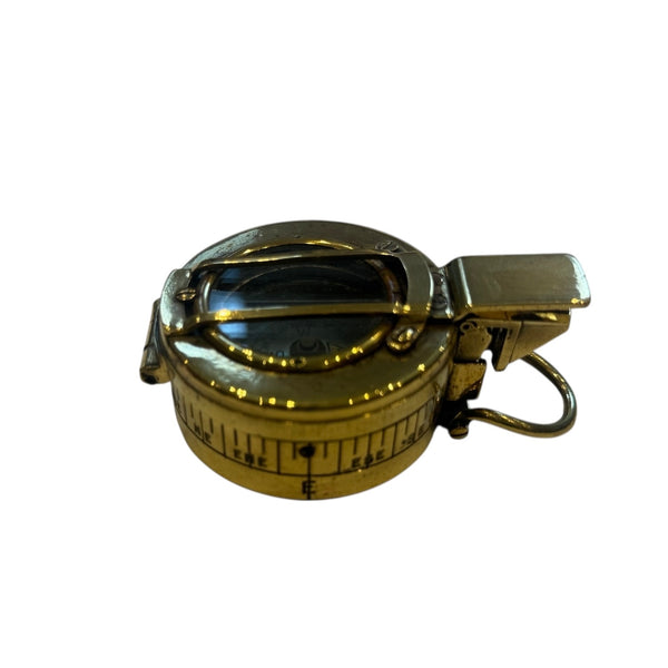 Antique 2nd World War Brass British Army Officer’s 1940 T. G Co. London Prismatic Marching Compass in a wooden box