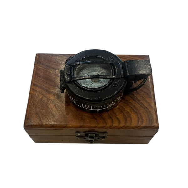 Rare Original Early Black Antique Pre 2nd World War 1932 F. B . BARKER & SON LTD  of LONDON British Army Officer's Prismatic Marching Compass