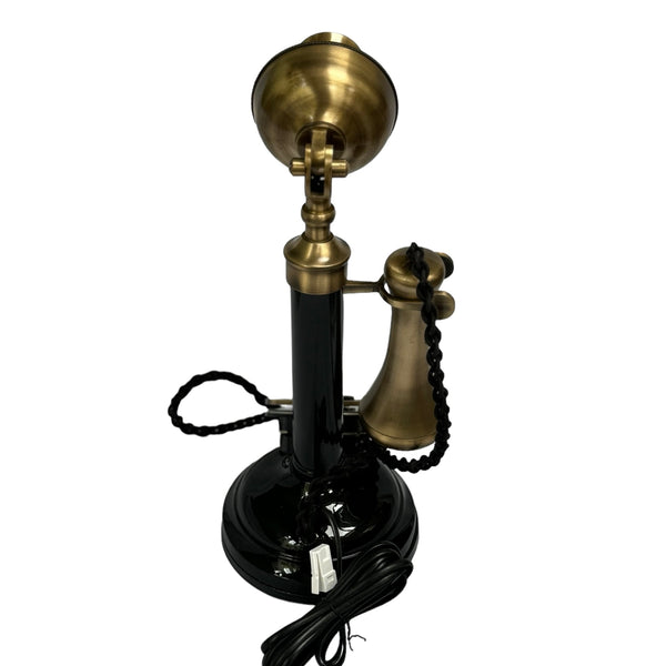 Black & Brushed Front 1920's Style Candlestick Telephone