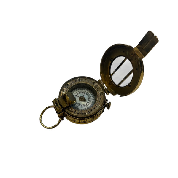 Original Antique E.A.C Australia 2nd World War Brass British / Australian Army Officer’s 1945 Prismatic Compass in a Wooden Box