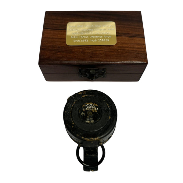 Antique 2nd World War Black T G Co Ltd London circa 1943 Army Prismatic Marching Compass in a wood box