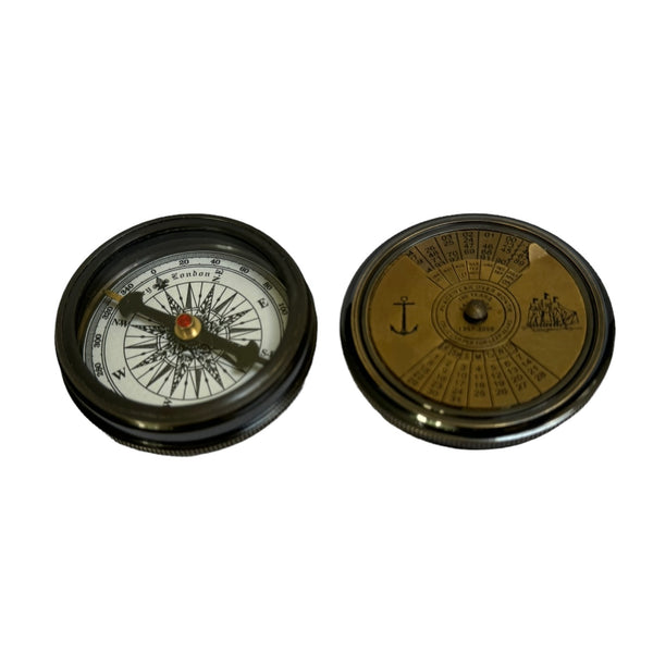 2.5" Black Calendar Compass in a wood box