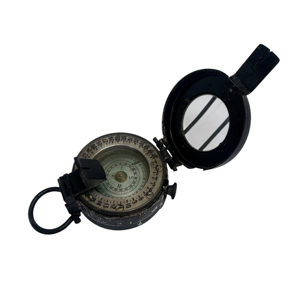 Antique 2nd World War Black T G Co Ltd London circa 1943 Army Prismatic Marching Compass in a wood box