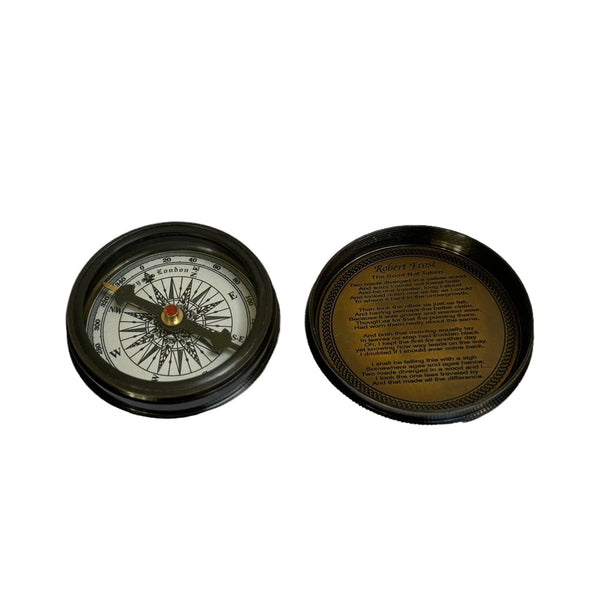 2.5" Black Calendar Compass in a wood box