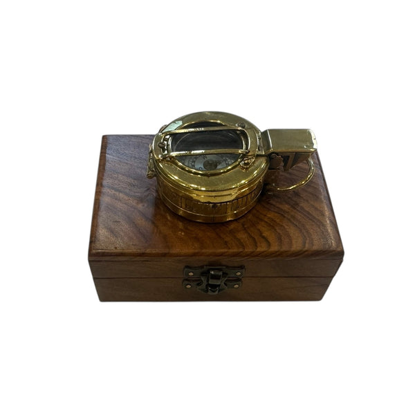 Original Antique E.A.C Australia 2nd World War Brass British / Australian Army Officer’s 1945 Prismatic Compass in a Wooden Box