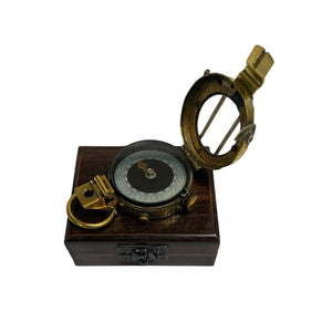 Very Rare Brass Original Antique  2nd World War  1941 J.W HADLEY of Melbourne , RAAF ( Royal Australian Air Force ) Prismatic Marching Compass in a wooden box