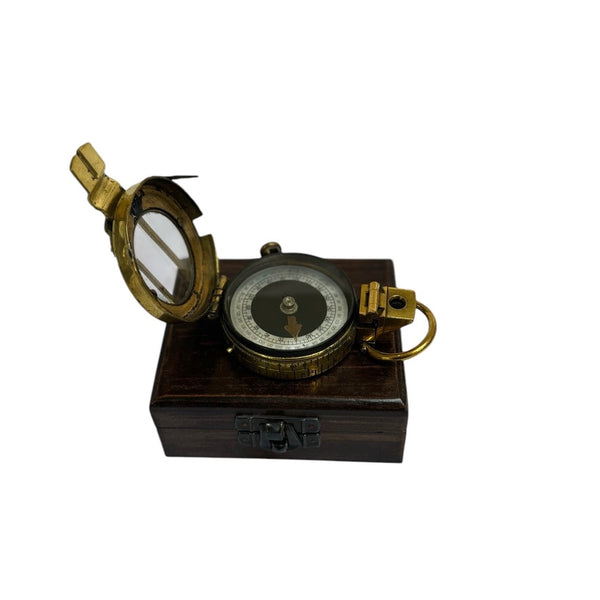 Very Rare Brass Original Antique  2nd World War  1941 J.W HADLEY of Melbourne , RAAF ( Royal Australian Air Force ) Prismatic Marching Compass in a wooden box