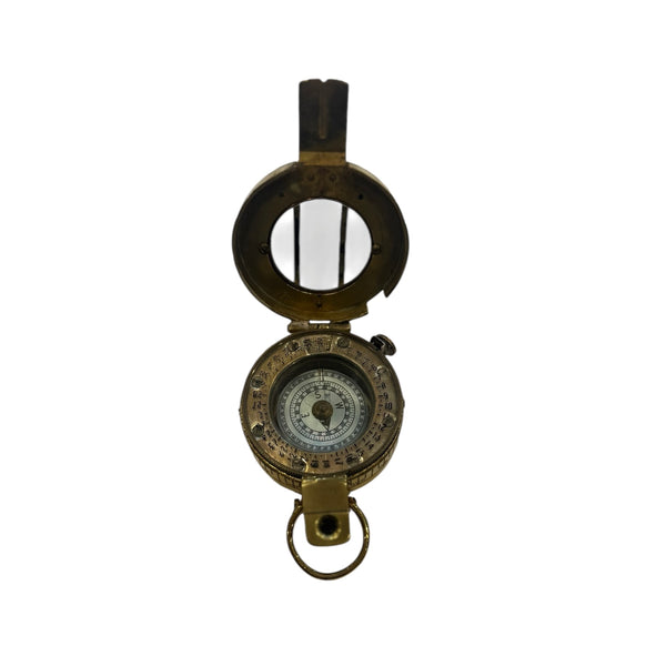 Original Antique E.A.C Australia 2nd World War Brass British / Australian Army Officer’s 1945 Prismatic Compass in a Wooden Box