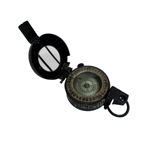 Antique 2nd World War Black T G Co Ltd London circa 1943 Army Prismatic Marching Compass in a wood box