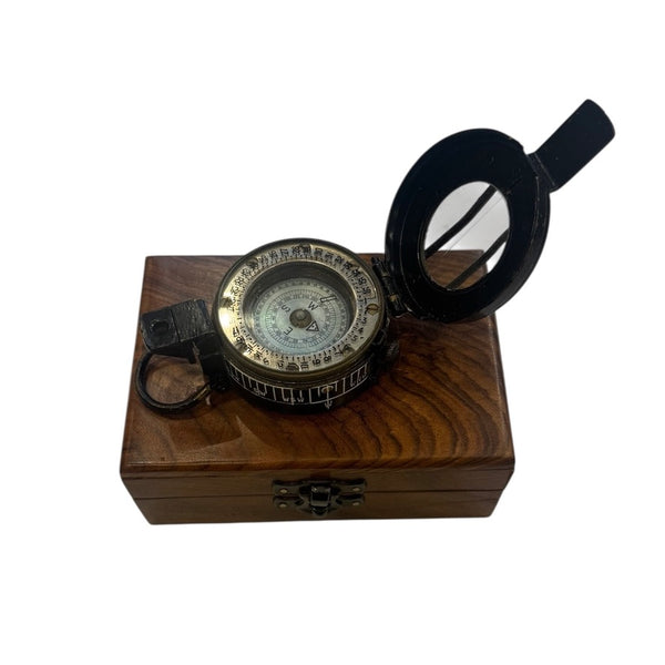 Rare Original Early Black Antique Pre 2nd World War 1932 F. B . BARKER & SON LTD  of LONDON British Army Officer's Prismatic Marching Compass