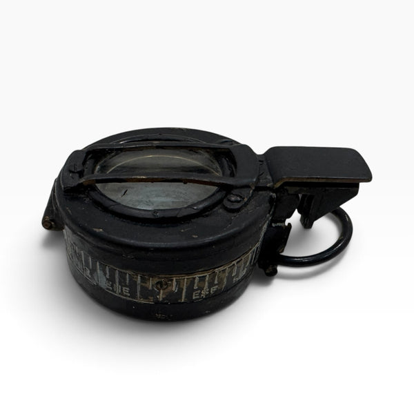 Antique 2nd World War Black T G Co Ltd London circa 1940 Army Prismatic Marching Compass in a wood box