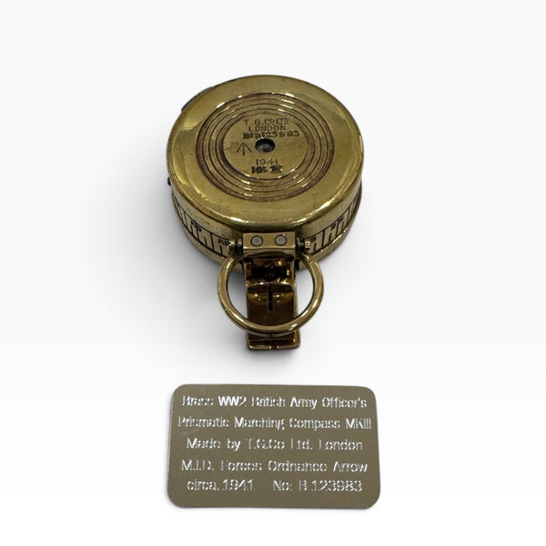 Antique 2nd World War Brass British Army Officer’s 1941 T. G Co. London Prismatic Marching Compass