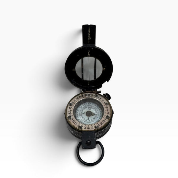 Antique 2nd World War Black T G Co Ltd London circa 1943 Army Prismatic Marching Compass in a wood box