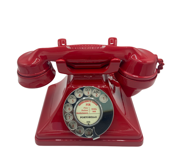 Antique 1930's #232 Series Red Bakelite British GPO (General Post Office ) Pyramid Telephone