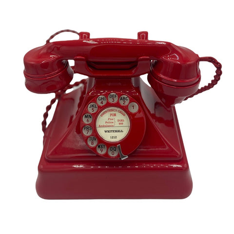 Antique 1930's British GPO ( General Post Office ) King Pyramid #232 Series Red Bakelite Telephone