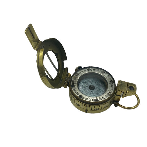 Antique 2nd World War Brass 1943 CKC ( Canadian Kodak Company ) British Army Prismatic Marching Compass