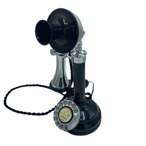 Black Front and Chrome 1920's Style Candlestick Telephone