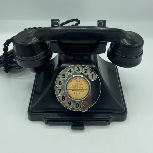 Antique 1930's #232 Series Black Pyramid British GPO (General Post Office ) Telephone with a pull out tray