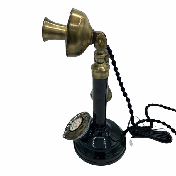 Brushed Front & Black 1920's Style Candlestick Telephone