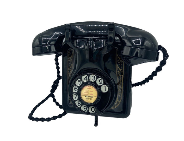 Antique Original Black 1950's Belgium Bell Wall Telephone