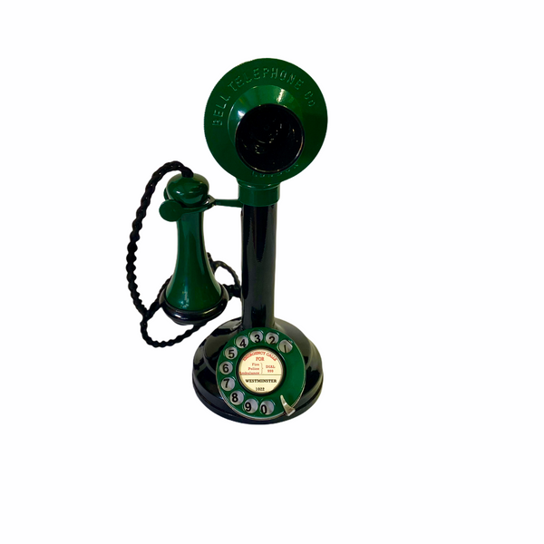 Racing Green & Black 1920's Style Candlestick Telephone.