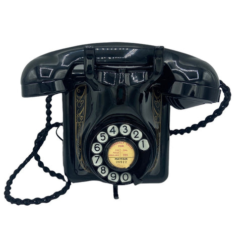 Antique Original Black 1950's Belgium Bell Wall Telephone
